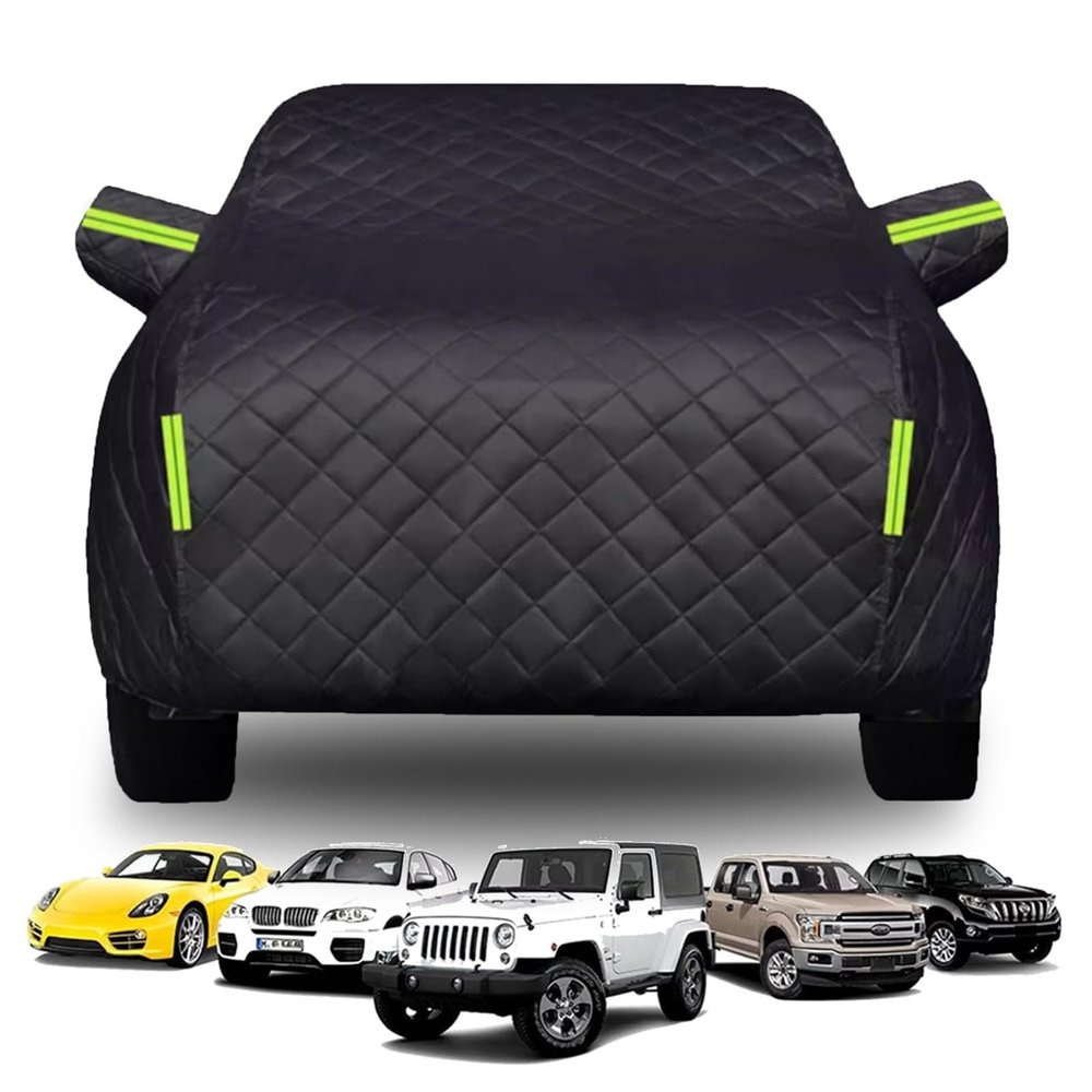 Full Anti-Hail Car Cover Outdoor for Toyota Avalon Hybrid 2013-2018 Car Hail Cover Protector Breathable Thickened Waterproof Rain Snow Sun UV Protection Covers(Black-DT,497)
