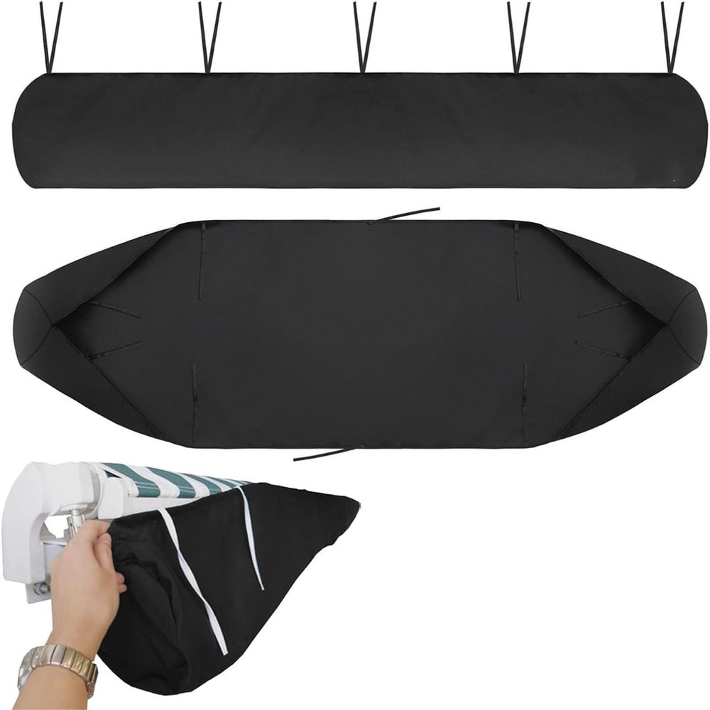 dDanke Waterproof Awning Storage Cover 420D Oxford Cloth Protective Rain and Snow Cover for Retractable Awnings (Black,8.20ft)