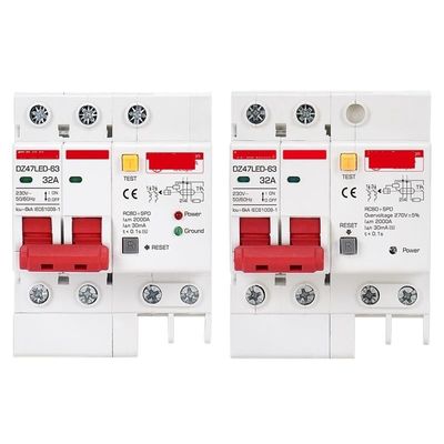 POMGSGAF Residual Current Circuit Breaker Main Switch with Surge Protector Leakage Protector(32A)