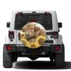 Foruidea Watercolor Highland Cow Spare Tire Cover Dust-Proof Wheel Tire Cover Fit Trailer, RV, SUV and Many Vehicle 15 Inch view 2