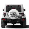 Foruidea Cute Raccoon Spare Tire Cover with Backup Camera Hole Wheel Tire Cover Fit Trailer, RV, SUV and Many Vehicle 16inch view 1