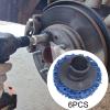 FJMQHU 6x Brake Hub Cleaning Discs Sanding Discs Wheel Hub Care Accessory Stud Cleaning Wheel Rust Removal Tool for Rotor, Blue view 2