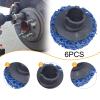 FJMQHU 6x Brake Hub Cleaning Discs Sanding Discs Wheel Hub Care Accessory Stud Cleaning Wheel Rust Removal Tool for Rotor, Blue view 4