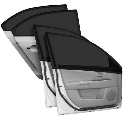 4 Pack Car Window Shades, Side Car Window Sun Shades for Camping, UV Protection Breathable Spandex Baby Window Covers Universal Fit Most (99%) of Cars 40"x20"