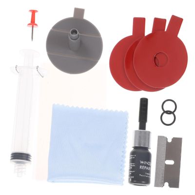COOLHIYA Car Windshield Repair Kit 1 Set for Long Crack and Chip Repair for Star and Half-Moon Cracks Compatible Vehicles