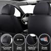 XIAOPYO Car Seat Covers 7 Seats for Honda Pilot 2003-2026, Waterproof Durable Leather Vehicle Cushion Covers, Breathable Full Coverage Seat Protector(with Pillow,Black White) view 2