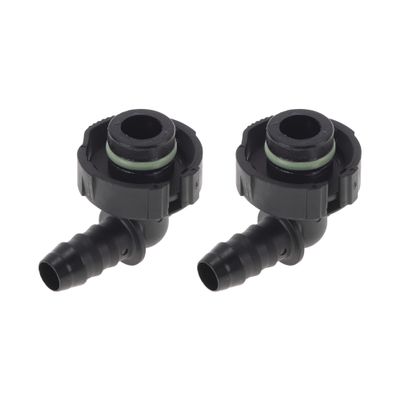 Motoforti 23/64" Fuel Line Quick Connector ID Hose for 15/32" SAE Male Connector Female to Barb 90 Degree Quick Adapter Seal Fittings Plastic 2Pcs