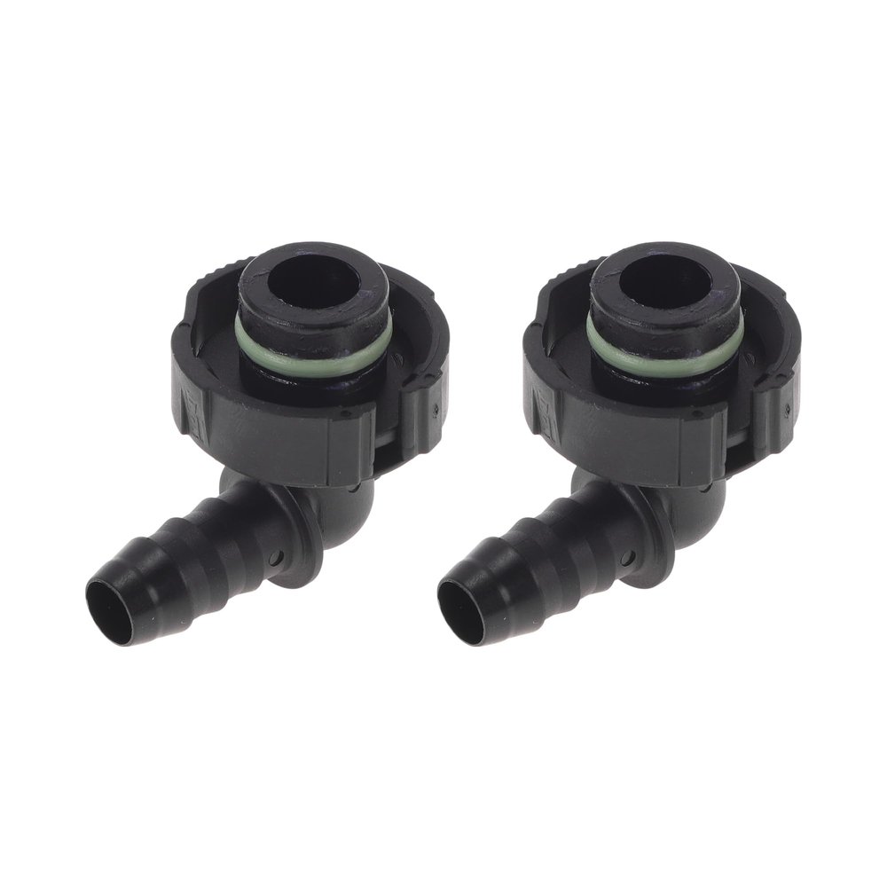 Motoforti 23/64" Fuel Line Quick Connector ID Hose for 15/32" SAE Male Connector Female to Barb 90 Degree Quick Adapter Seal Fittings Plastic 2Pcs