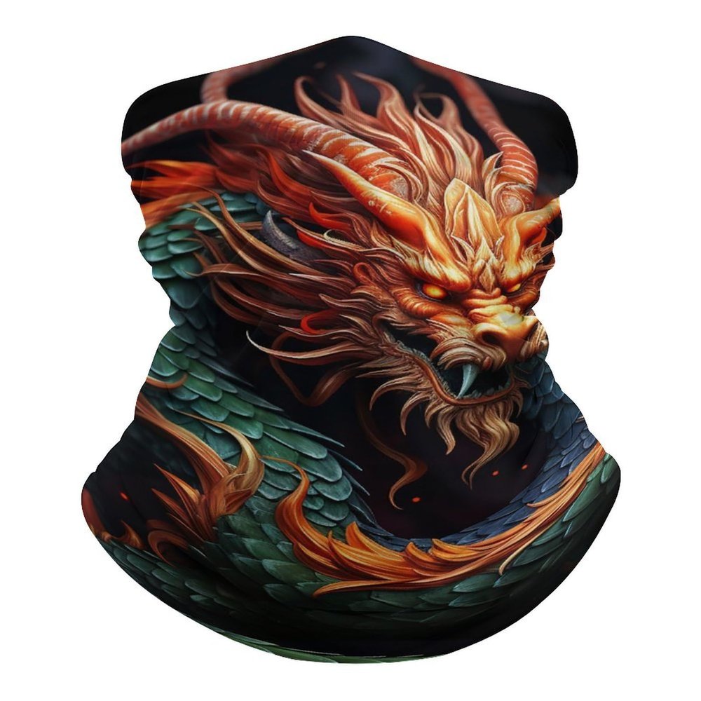 Balaclava Chinese Dragon Bandana Summer Face Mask Cooling Neck Gaiter UV Protection & Breathable Ski Mask Scarf Fishing Face Cover for Sun Protection for Women Men