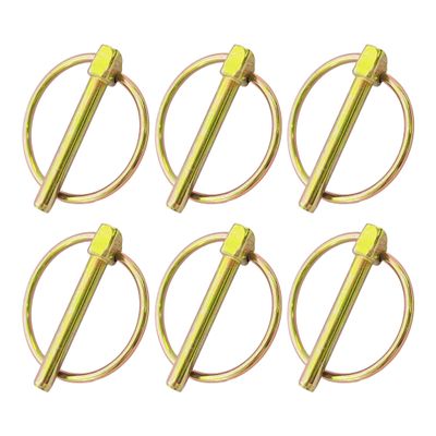 PDETVEO 6PCS 6mm(1/4") Lynch Pin Assortment Kit with Ring, for Farm Tractors, Trailers, Trucks, Lawn Mowers & Equipment Attachments
