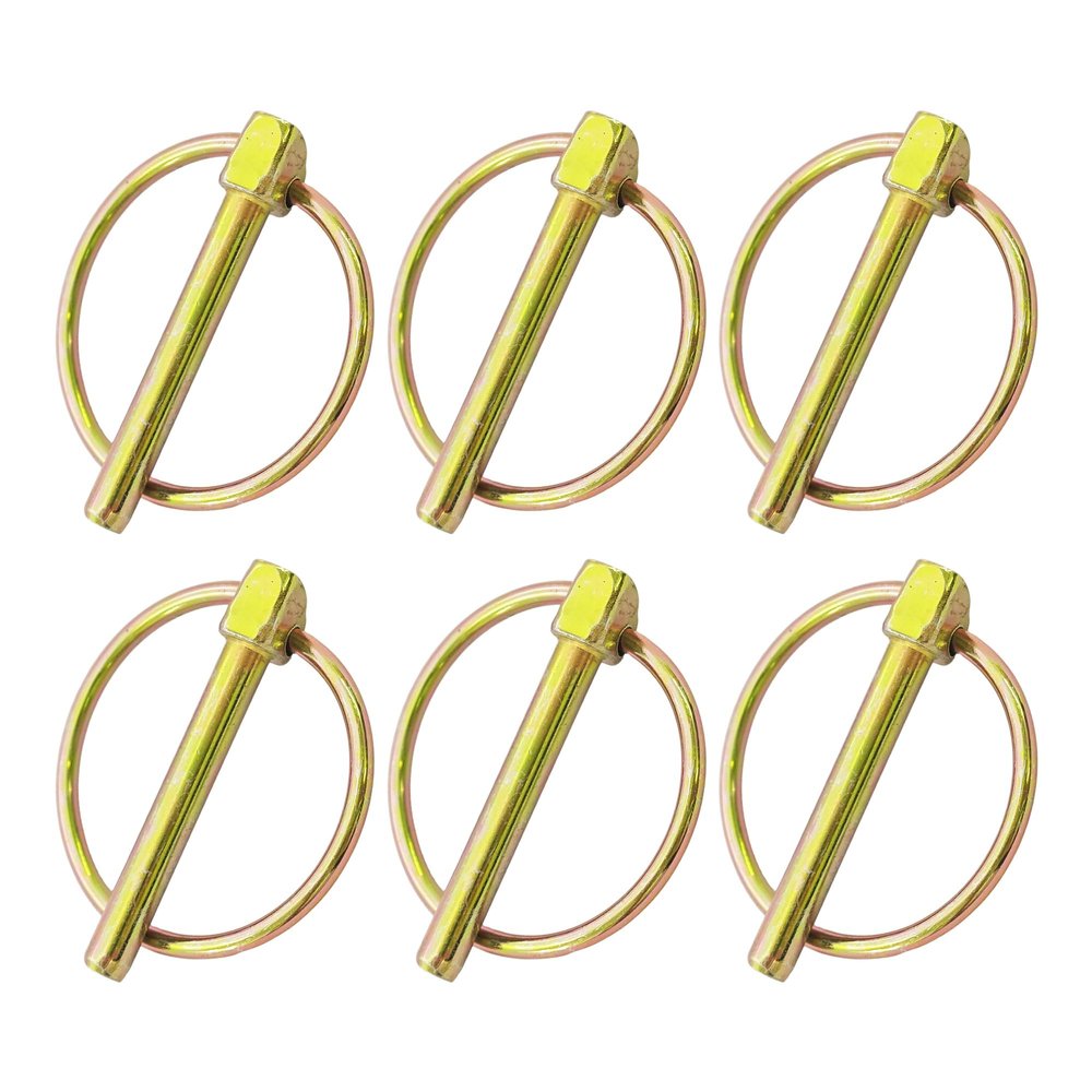 PDETVEO 6PCS 6mm(1/4") Lynch Pin Assortment Kit with Ring, for Farm Tractors, Trailers, Trucks, Lawn Mowers & Equipment Attachments