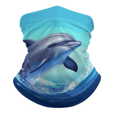 Balaclava Cute Dolphin Bandana Summer Face Mask Cooling Neck Gaiter UV Protection & Breathable Ski Mask Scarf Fishing Face Cover for Sun Protection for Women Men