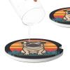 Neukim 2 Pack Retro Pug Ombre Sunset Car Cup Holder Coasters, 2.56 Inch Anti Slip Ceramic Absorbent Coaster with Cork Base and Finger Notch Car Accessories Interior for Women & Men view 4