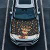 Qiyupavto Christmas Deer and Snowflakes Hood Cover Protector for Compact SUV Trucks Sedans, 5939 Inch Stretchable Car Hood Flag, Universal Snowproof Auto Christmas Decorations view 2