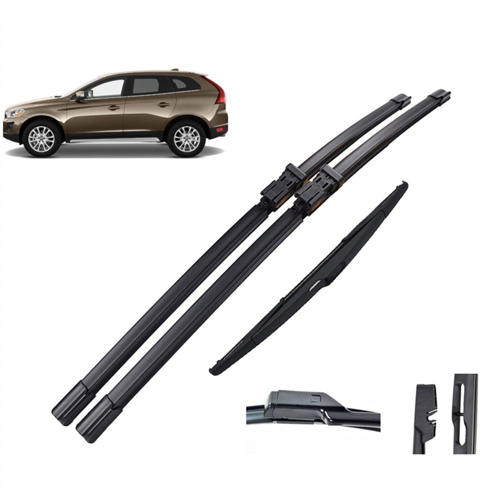 26"+20"+14" Front & Rear Wiper Blades Set Windshield Windscreen Window Brushes For Volvo XC60 2012-2017