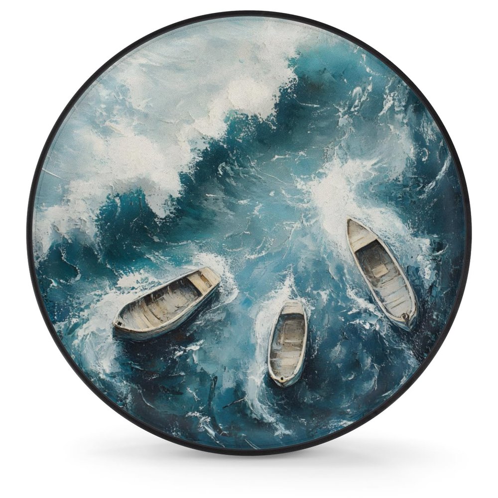 Huoxingcun Ocean Boat Tire Cover Spare Tire Cover, Waterproof and Dustproof Universal Tire Protector Suitable for Trailer RV SUV and Many Vehicles Tires 16 in