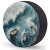Huoxingcun Ocean Boat Tire Cover Spare Tire Cover, Waterproof and Dustproof Universal Tire Protector Suitable for Trailer RV SUV and Many Vehicles Tires 16 in view 2