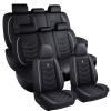 XIAOPYO Car Seat Covers 7 Seats for Chevy Suburban 2000-2026, Waterproof Durable Leather Vehicle Cushion Covers, Breathable Full Coverage Seat Protector(Standard,Black White) view 1