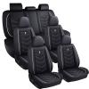 XIAOPYO Car Seat Covers 7 Seats for Toyota Sequoia 2008-2026, Waterproof Durable Leather Vehicle Cushion Covers, Breathable Full Coverage Seat Protector(Standard,Black White) view 1