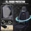 XIAOPYO Car Seat Covers 8 Seats for Chevy Tahoe 2000-2026, Waterproof Durable Leather Vehicle Cushion Covers, Breathable Full Coverage Seat Protector(Luxury,Black Blue) view 4