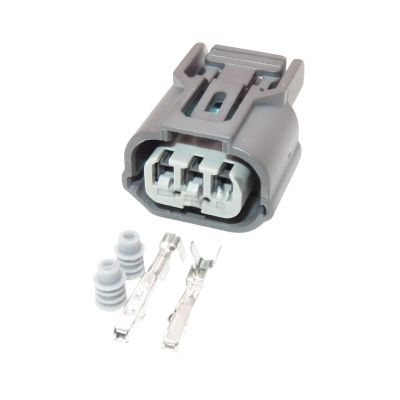 automotive wire connectors 1/5/10 Pcs 3 Pin 6189-0968 Automobile Day Running Lights Headlights Wire Cable Socket Connector Car maintenance(Female with Pin,5pcs)