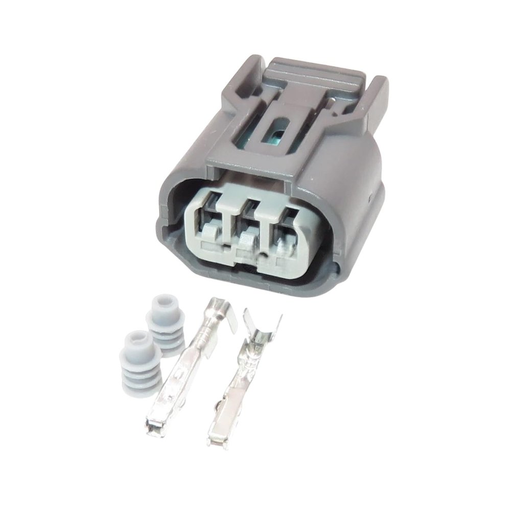 automotive wire connectors 1/5/10 Pcs 3 Pin 6189-0968 Automobile Day Running Lights Headlights Wire Cable Socket Connector Car maintenance(Female with Pin,5pcs)