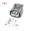 automotive wire connectors 1/5/10 Pcs 3 Pin 6189-0968 Automobile Day Running Lights Headlights Wire Cable Socket Connector Car maintenance(Female with Pin,5pcs) view 2