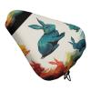Rainbow Rabbit Bike Seat Rain Cover Waterproof Dustproof Bikes Saddle Cushion Soft Bicycle Seat Pad Covers with Drawstring for Men Women view 1