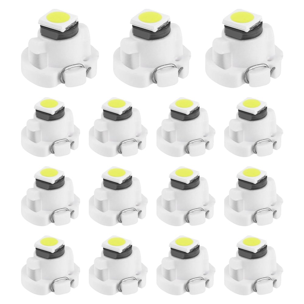 TNJPSEK 15 Pack T3 LED Dash Bulbs, 8mm Base 3030 SMD LED Instrument Cluster Light Replacement for Automotive HVAC AC Heater Panel Gauge Shift Indicator Map Dome (White Light)