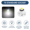 TNJPSEK 15 Pack T3 LED Dash Bulbs, 8mm Base 3030 SMD LED Instrument Cluster Light Replacement for Automotive HVAC AC Heater Panel Gauge Shift Indicator Map Dome (White Light) view 3