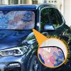 QwThum Pink Bluebonnet Polka Dots and Rainbows Windshield Sunshade Cover Foldable Durable Reflective Sun Visor for Car Truck Vans Prevent UV Rays Sun Heat Protection Car Interior Accessories Funny 57x view 3