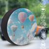 Yeahhhlife RV Spare Tire Cover, Waterproof Dust-Proof Car Wheel Covers for SUV, Truck, Camper, Travel Trailer Accessories 15 Inch, Hand Drawn Clouds and Hot Air Balloon view 3