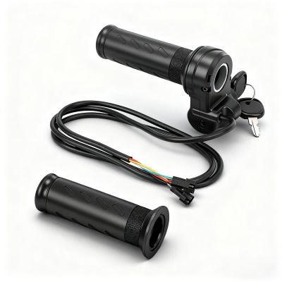Full Twist Throttle for Ridstar Q20/Q20 Pro Lite, 3-Pin Universal Ebike Throttle Waterproof with 2 Keys, Ebike Full Twist Throttle for Upgrading Electric Scooter Trike Accessories Universal Voltage