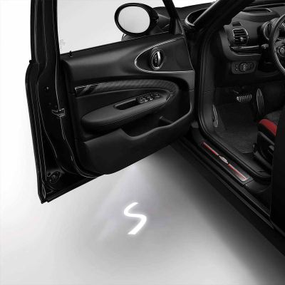 2Pcs Car Door Lights Projector for R55 R56 R57 R58 R59 R60 R61 F55 F56 F57 Car Door Logo Light Colorfast Courtesy Projector Laser Puddle lamp Welcome Lights Ghost Shadow Light Accessories (White S)
