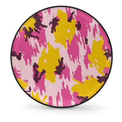 Yeahhhlife RV Spare Tire Cover, Waterproof Dust-Proof Car Wheel Covers for SUV, Truck, Camper, Travel Trailer Accessories 15 Inch, Pink Yellow Print