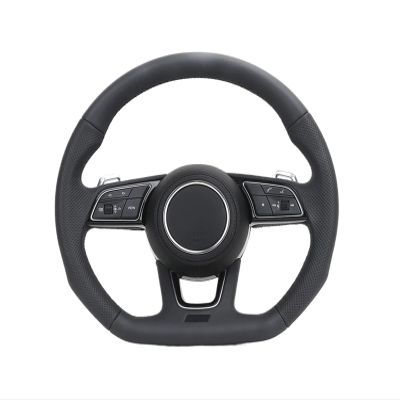 Half Perforated Leather Steering Wheel Compatible With TT A3 A4 B8 A5 A6 C6 C7 A7 R8 RS RS3 RS4 RS5 S3 S4 S5 B9 RS6 RS7 Q3 Q5 Q7