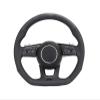 Half Perforated Leather Steering Wheel Compatible With TT A3 A4 B8 A5 A6 C6 C7 A7 R8 RS RS3 RS4 RS5 S3 S4 S5 B9 RS6 RS7 Q3 Q5 Q7 view 1