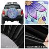 Yeahhhlife Colorful Floral Spare Tire Cover, Travel Trailer Camper Truck SUV Waterproof Wheel Cover, Sun Rain Snow Protector 14" view 4