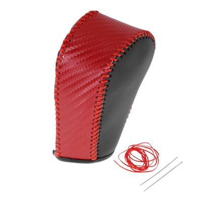PARSLUCK Gear Shift Knob Cover for Honda CR-V 2015-2016 Faux Leather Interior Anti-Slip Protector Car Shift Knob Cover Red Black