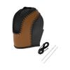 Motoforti Gear Shift Knob Cover for Volkswagen Taos 2022-2023 Faux Leather Interior Protective Car Shift Knob Cover Brown Black view 1