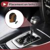 Motoforti Gear Shift Knob Cover for Volkswagen Taos 2022-2023 Faux Leather Interior Protective Car Shift Knob Cover Brown Black view 3