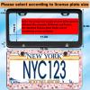 2-Pack Pink Cherry Blossom License Plate Frames for Women, 2 Holes Sakura Floral Aluminum License Plate Holder, Cute Flower License Plate Cover fits Vehicles with Keychain Wrist Lanyard view 2