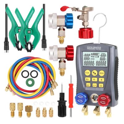 Pressure Gauge Refrigeration Digital Vacuum Pressure Manifold Tester Manifold Meter HVAC Temperature Tester for DIY Use