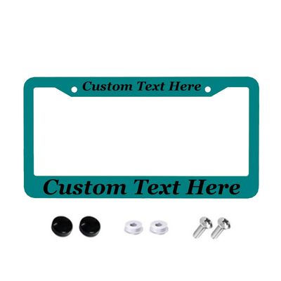 Reyrusa Personalized License Plate Frame, Customized Aluminum Metal Car Tag Frames for Men Women, Customizable License Plate Holder with Text Logo Teal 6.3"x12.3"