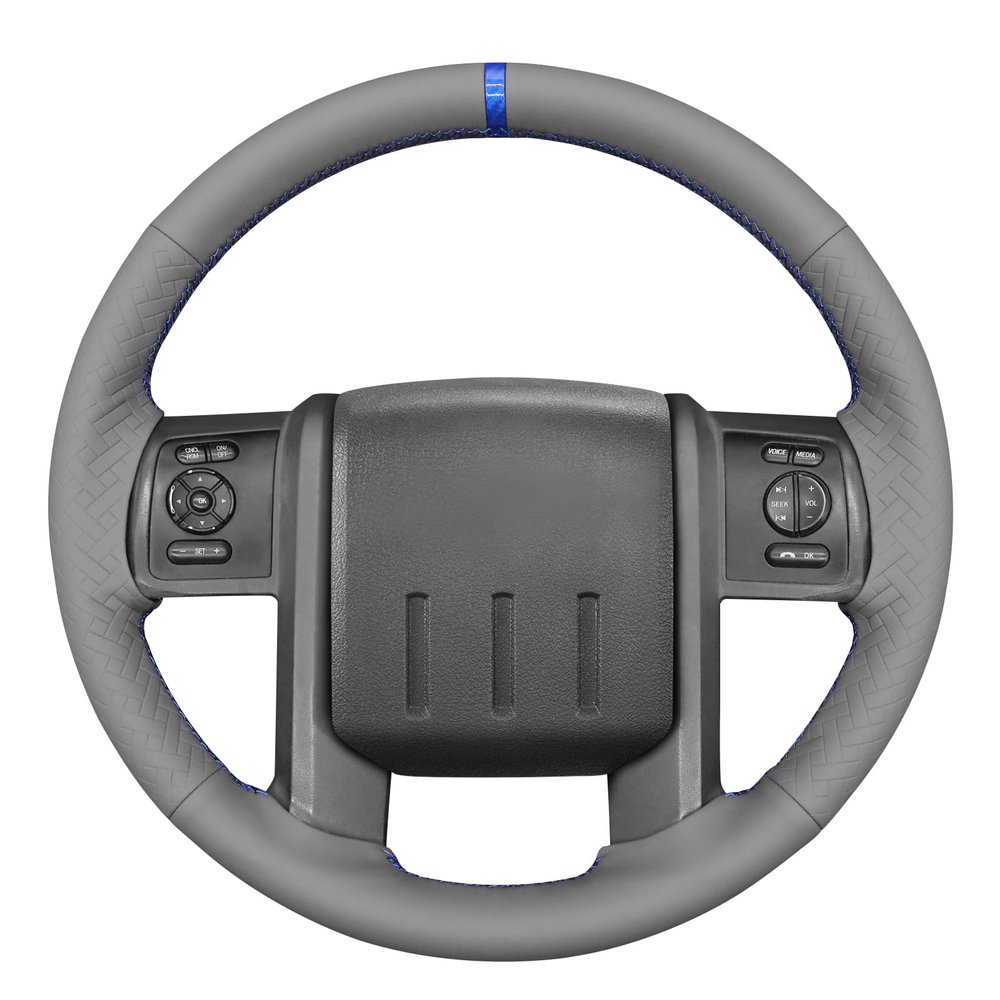 MEWANT Stitch On Custom Fit Steering Wheel Cover for Ford F-250