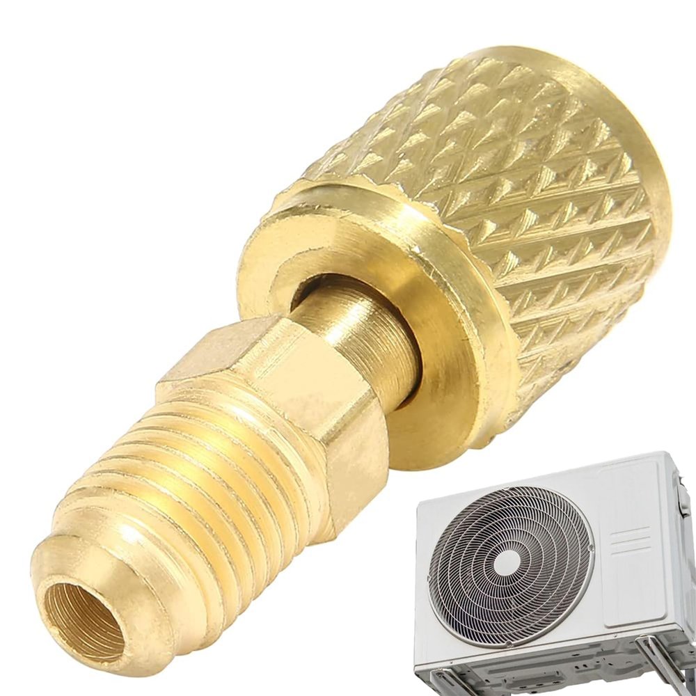 R32 R454B Brass Adapter: 1/4 Inch Female to 1/4 Inch Male Reverse Thread for R-454B/R-32 and A2L/R-32/R-454B Tanks, Mini Split Adapter for Gauges