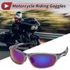 Hihaha 1 Pc Motorcycle Riding Goggles PC Cycling Sunglasses Green Lens Gray Frame view 2