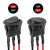 10pcs KCD1 Wired On/Off Rocker Toggle Switch 3 Pin DC 12V 20A Round Switch LED Light Power On Off Switches SPST for Truck Boat Cars(Green) view 3