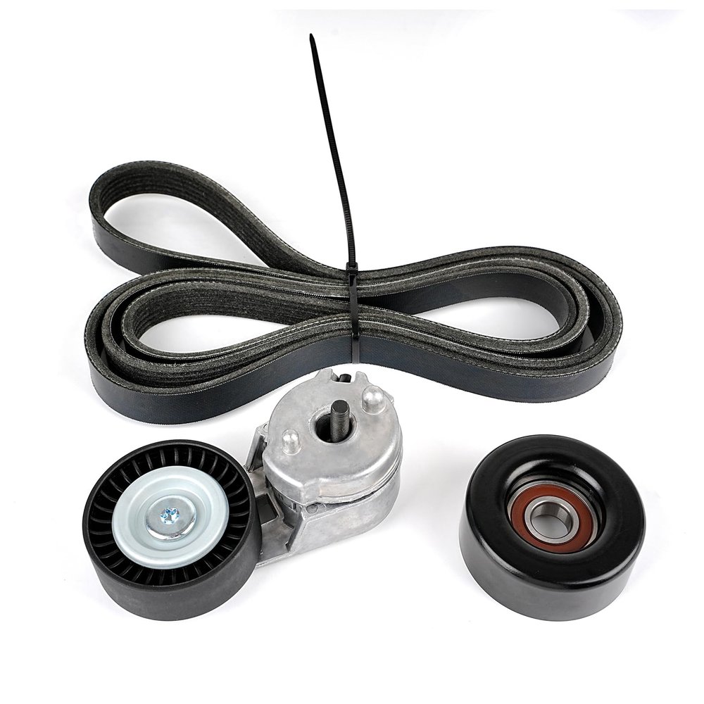 Baxzl Idler Pulley and Belt Tensioner Kit for Jeep Grand Cherokee Wrangler 1999 2000 2001 2002 2003 2004 2005 2006 4.0L L6 Replaces 90K-38163 90K38163 38163 419-016 38043 419610 K060882 6K882 6PK2240