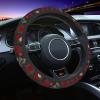 Halloween Skull Steering Wheel Cover Elastic Non-Slip Car Steering Wheel Covers with Seat Belt Shoulder Pad for Women Men view 2
